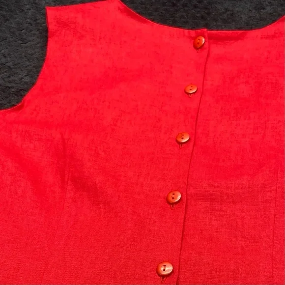 Linen blend women’s top 14 by Ultra Dress New York Buttons down the back - Picture 13 of 14